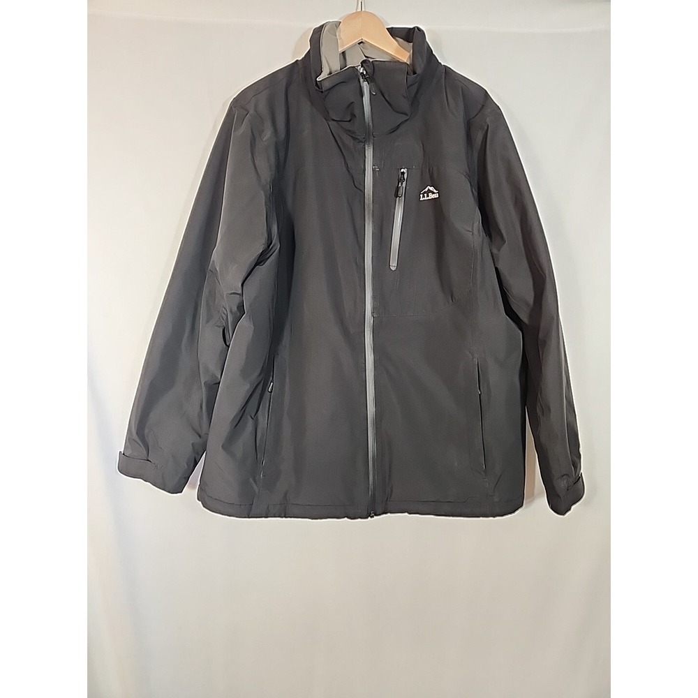 LL Bean Wildcat TEK 2 Layer Ski Jacket Waterproof Black Womens XL No Hood‎
